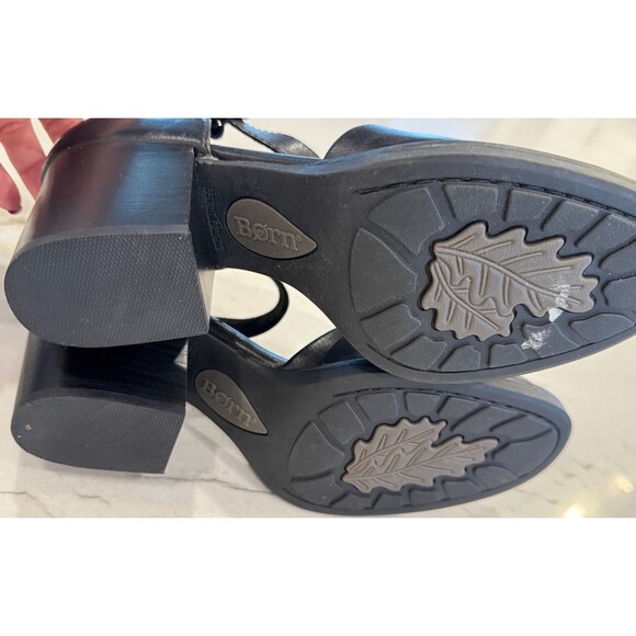 Born Haida Mary Jane Pump Black Leather Heels Size 8M BR0060603 - Picture 7 of 8